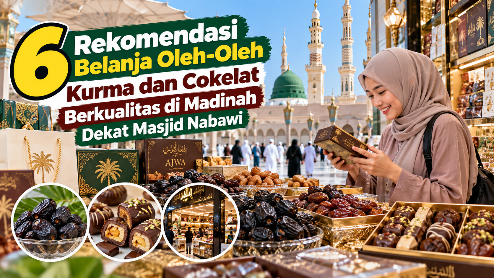 6 Rekomendasi Belanja Oleh-Oleh Kurma dan Cokelat Berkualitas di Madinah Dekat Masjid Nabawi
