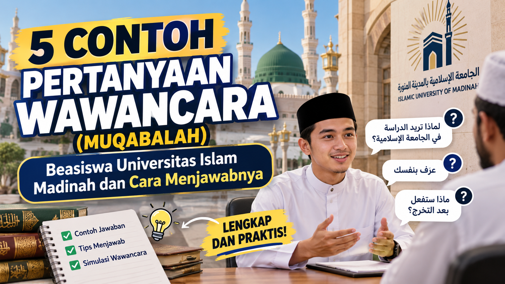 5 Contoh Pertanyaan Wawancara (Muqabalah) Beasiswa Universitas Islam Madinah dan Cara Menjawabnya
